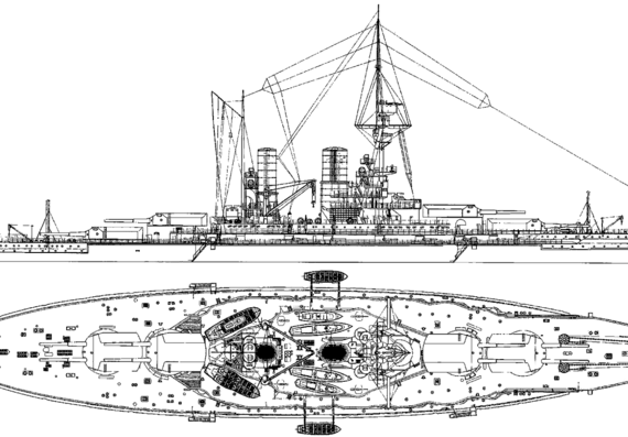 Корабль SMS Bayern [Battleship] (1916) - чертежи, габариты, рисунки